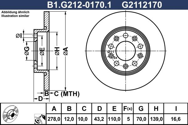 Galfer B1.G212-0170.1 - Гальмівний диск autocars.com.ua