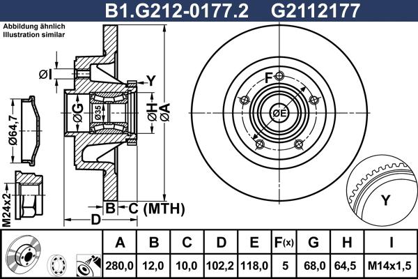 Galfer B1.G212-0177.2 - Гальмівний диск autocars.com.ua
