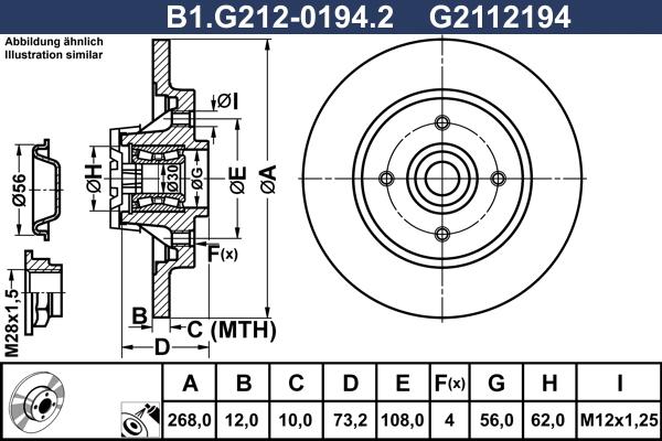 Galfer B1.G212-0194.2 - Тормозной диск avtokuzovplus.com.ua