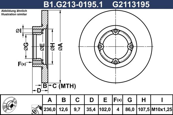 Galfer B1.G213-0195.1 - Гальмівний диск autocars.com.ua