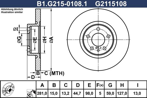 Galfer B1.G215-0108.1 - Тормозной диск avtokuzovplus.com.ua