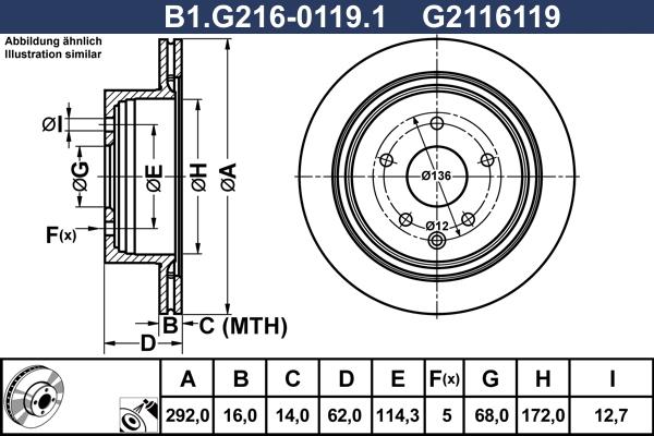 Galfer B1.G216-0119.1 - Тормозной диск avtokuzovplus.com.ua