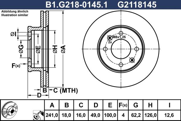 Galfer B1.G218-0145.1 - Гальмівний диск autocars.com.ua