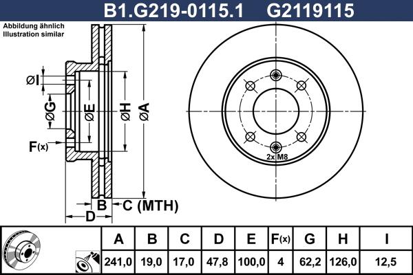 Galfer B1.G219-0115.1 - Тормозной диск avtokuzovplus.com.ua