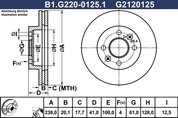 Galfer B1.G220-0125.1 - Гальмівний диск autocars.com.ua