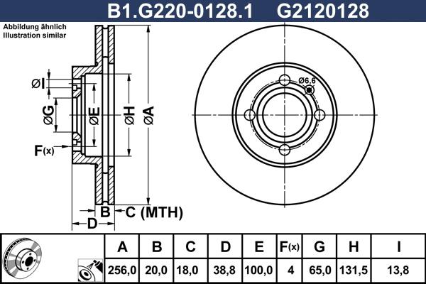 Galfer B1.G220-0128.1 - Гальмівний диск autocars.com.ua
