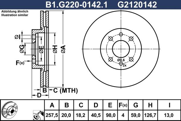 Galfer B1.G220-0142.1 - Гальмівний диск autocars.com.ua