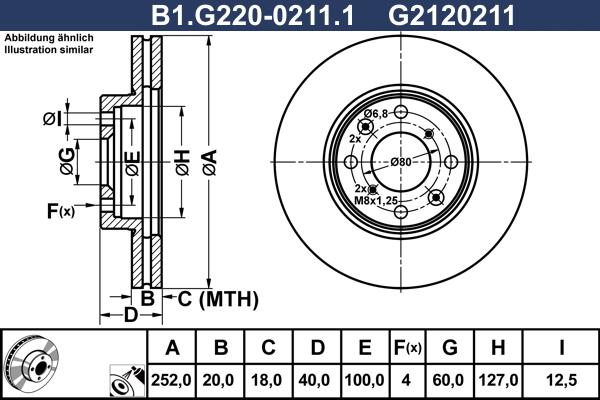 Galfer B1.G220-0211.1 - Тормозной диск avtokuzovplus.com.ua