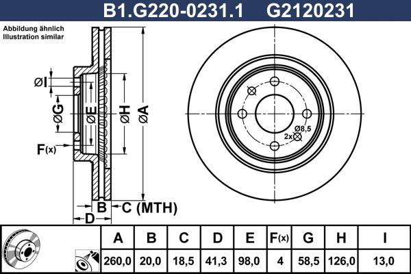 Galfer B1.G220-0231.1 - Тормозной диск avtokuzovplus.com.ua