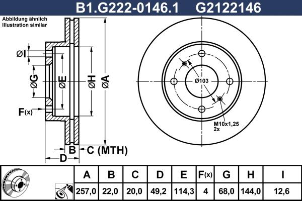 Galfer B1.G222-0146.1 - Гальмівний диск autocars.com.ua