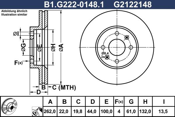 Galfer B1.G222-0148.1 - Гальмівний диск autocars.com.ua