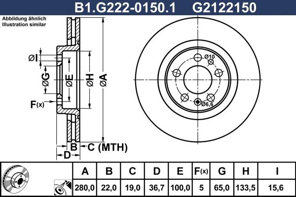 Galfer B1.G222-0150.1 - Тормозной диск avtokuzovplus.com.ua