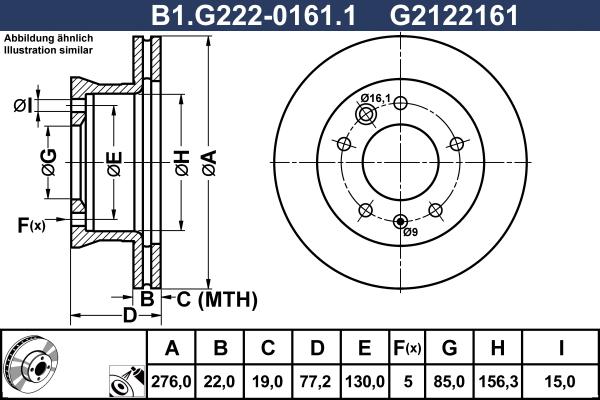 Galfer B1.G222-0161.1 - Тормозной диск autodnr.net