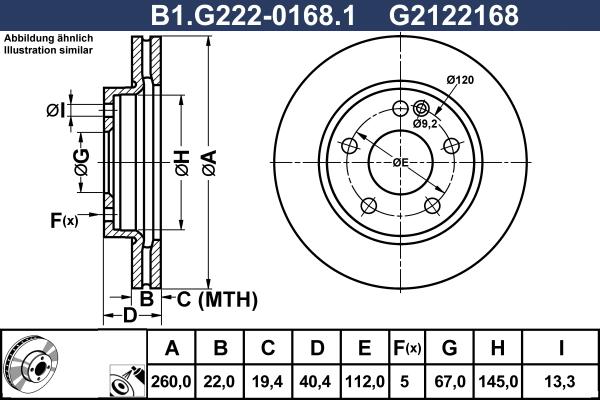 Galfer B1.G222-0168.1 - Гальмівний диск autocars.com.ua