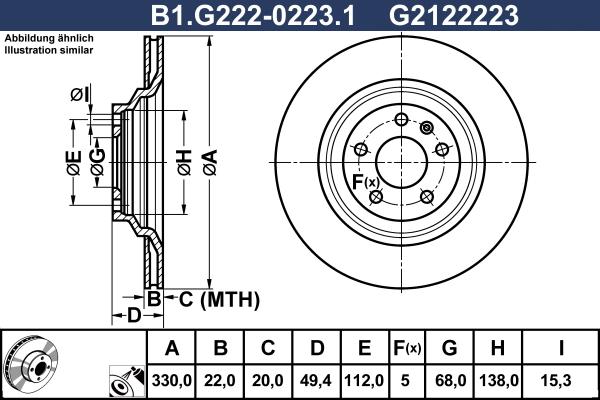 Galfer B1.G222-0223.1 - Гальмівний диск autocars.com.ua
