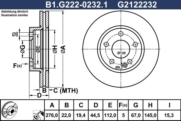 Galfer B1.G222-0232.1 - Тормозной диск avtokuzovplus.com.ua