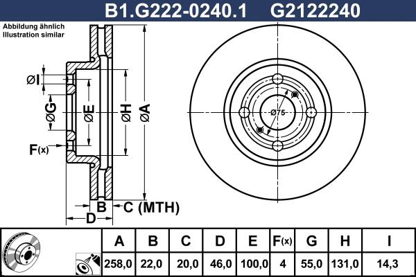 Galfer B1.G222-0240.1 - Тормозной диск avtokuzovplus.com.ua