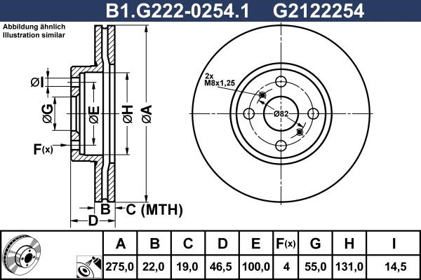 Galfer B1.G222-0254.1 - Тормозной диск avtokuzovplus.com.ua