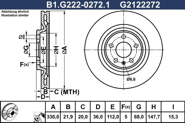 Galfer B1.G222-0272.1 - Гальмівний диск autocars.com.ua