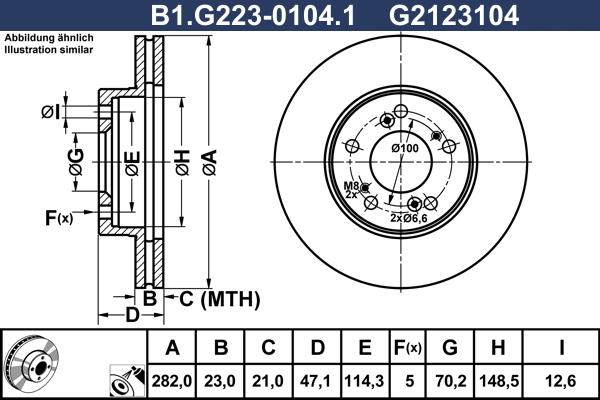 Galfer B1.G223-0104.1 - Гальмівний диск autocars.com.ua