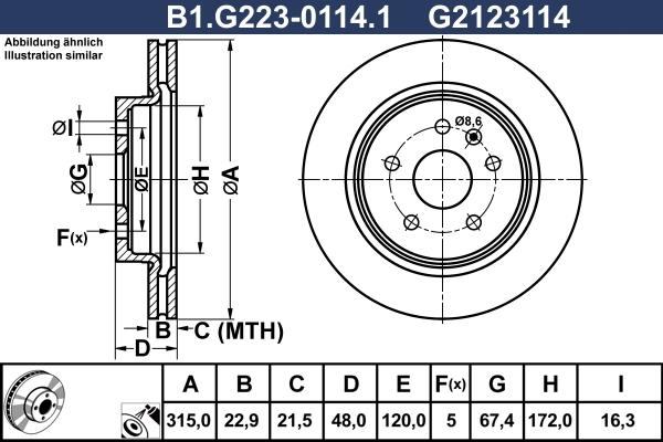 Galfer B1.G223-0114.1 - Гальмівний диск autocars.com.ua