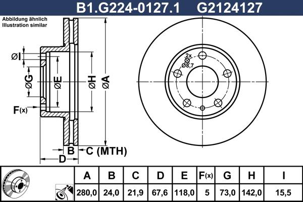 Galfer B1.G224-0127.1 - Тормозной диск avtokuzovplus.com.ua