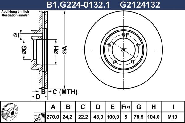 Galfer B1.G224-0132.1 - Гальмівний диск autocars.com.ua