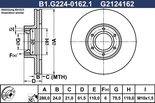 Galfer B1.G224-0162.1 - Тормозной диск avtokuzovplus.com.ua