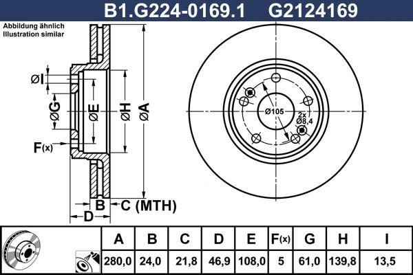 Galfer B1.G224-0169.1 - Гальмівний диск autocars.com.ua