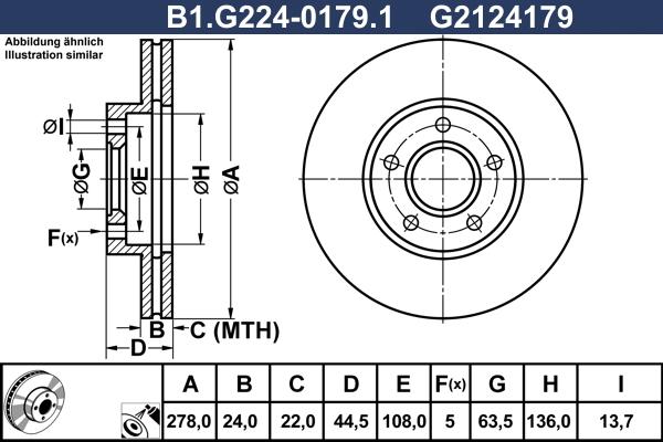 Galfer B1.G224-0179.1 - Тормозной диск avtokuzovplus.com.ua