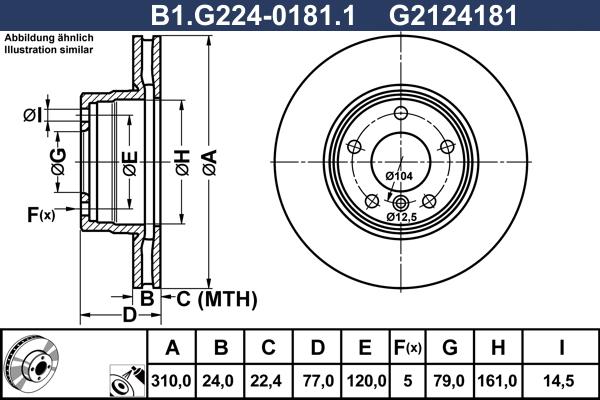 Galfer B1.G224-0181.1 - Тормозной диск avtokuzovplus.com.ua