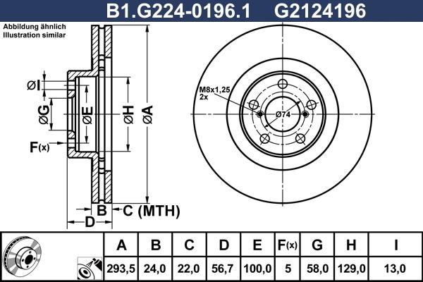 Galfer B1.G224-0196.1 - Тормозной диск avtokuzovplus.com.ua