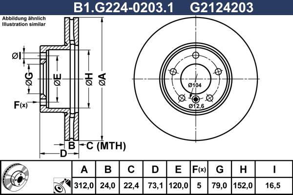 Galfer B1.G224-0203.1 - Гальмівний диск autocars.com.ua