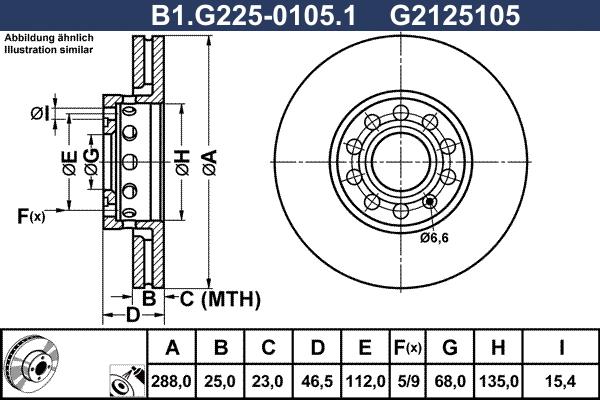 Galfer B1.G225-0105.1 - Гальмівний диск autocars.com.ua