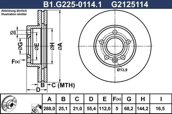 Galfer B1.G225-0114.1 - Гальмівний диск autocars.com.ua