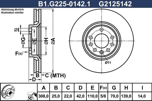 Galfer B1.G225-0142.1 - Гальмівний диск autocars.com.ua