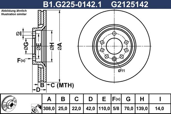 Galfer B1.G225-0142.1 - Тормозной диск avtokuzovplus.com.ua