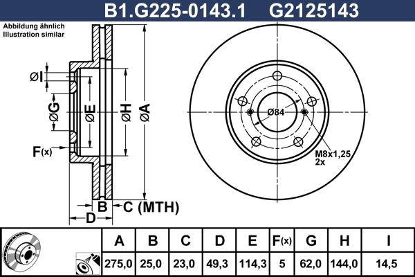 Galfer B1.G225-0143.1 - Тормозной диск avtokuzovplus.com.ua