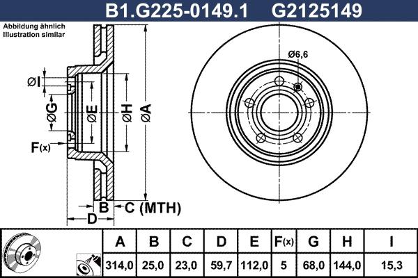 Galfer B1.G225-0149.1 - Гальмівний диск autocars.com.ua