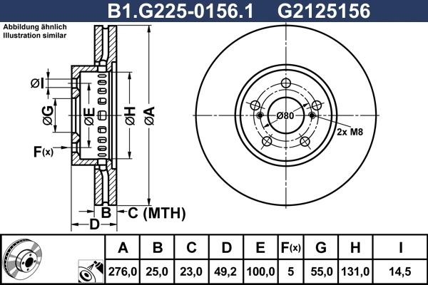 Galfer B1.G225-0156.1 - Тормозной диск avtokuzovplus.com.ua