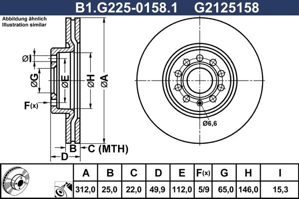 Galfer B1.G225-0158.1 - Гальмівний диск autocars.com.ua