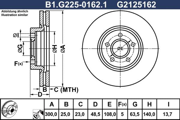 Galfer B1.G225-0162.1 - Гальмівний диск autocars.com.ua