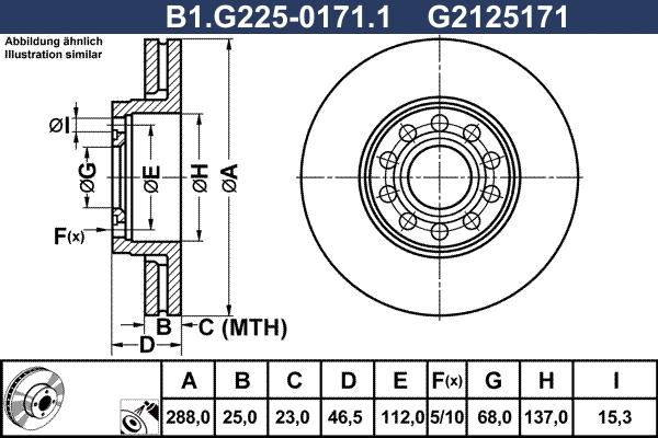 Galfer B1.G225-0171.1 - Гальмівний диск autocars.com.ua