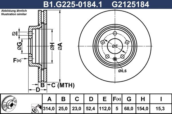 Galfer B1.G225-0184.1 - Гальмівний диск autocars.com.ua