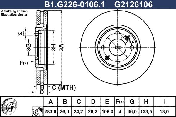 Galfer B1.G226-0106.1 - Тормозной диск avtokuzovplus.com.ua