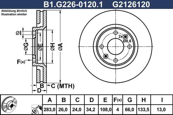 Galfer B1.G226-0120.1 - Гальмівний диск autocars.com.ua