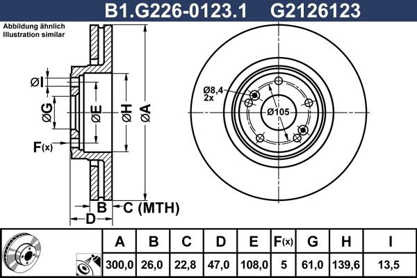 Galfer B1.G226-0123.1 - Гальмівний диск autocars.com.ua