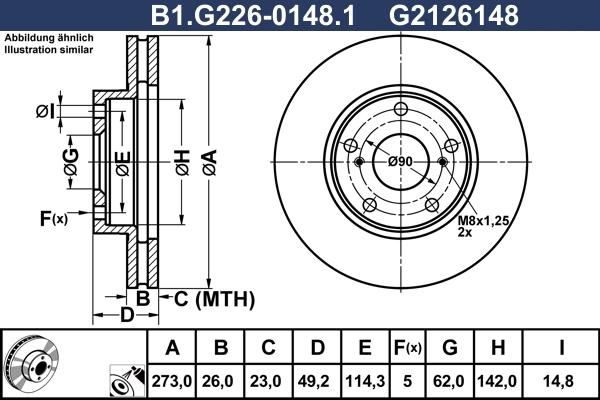 Galfer B1.G226-0148.1 - Тормозной диск avtokuzovplus.com.ua