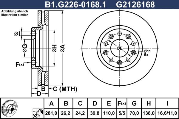 Galfer B1.G226-0168.1 - Гальмівний диск autocars.com.ua