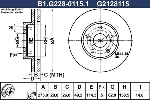 Galfer B1.G228-0115.1 - Гальмівний диск autocars.com.ua